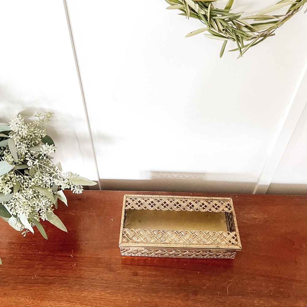 Brass tissue box